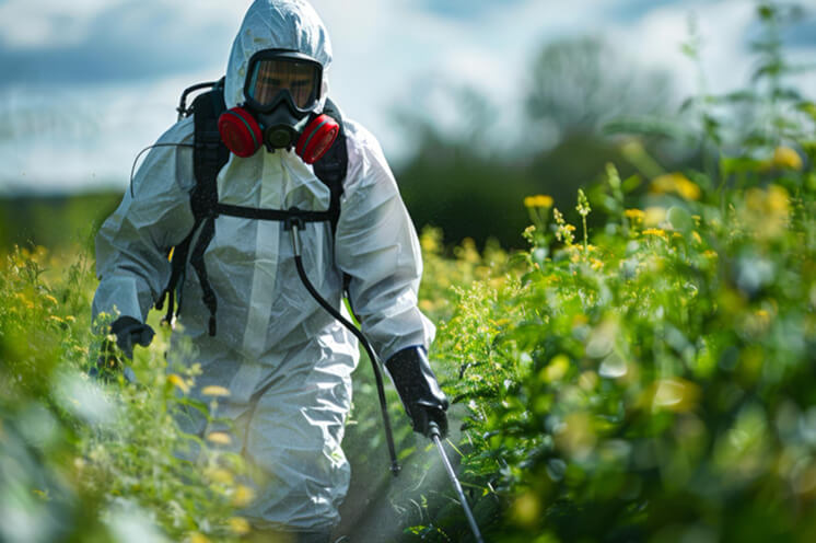 Worker Spraying
